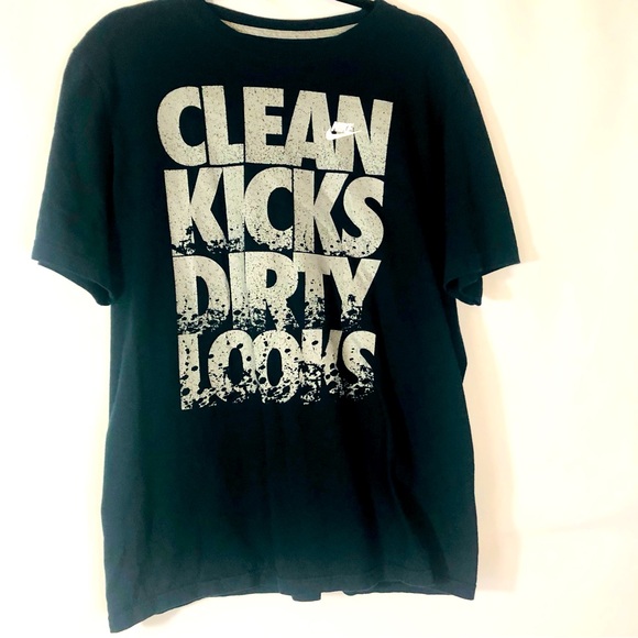 Men Nike T Shirt Black Gray Print Size Large Regular Fit - Picture 2 of 5